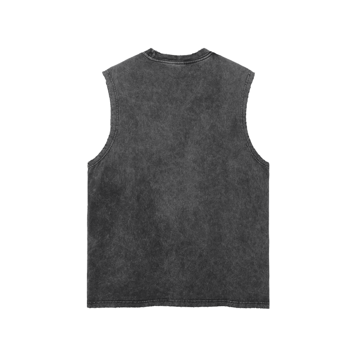 Fuck Everything Unisex Snow Washed Frayed Hem Tank Top