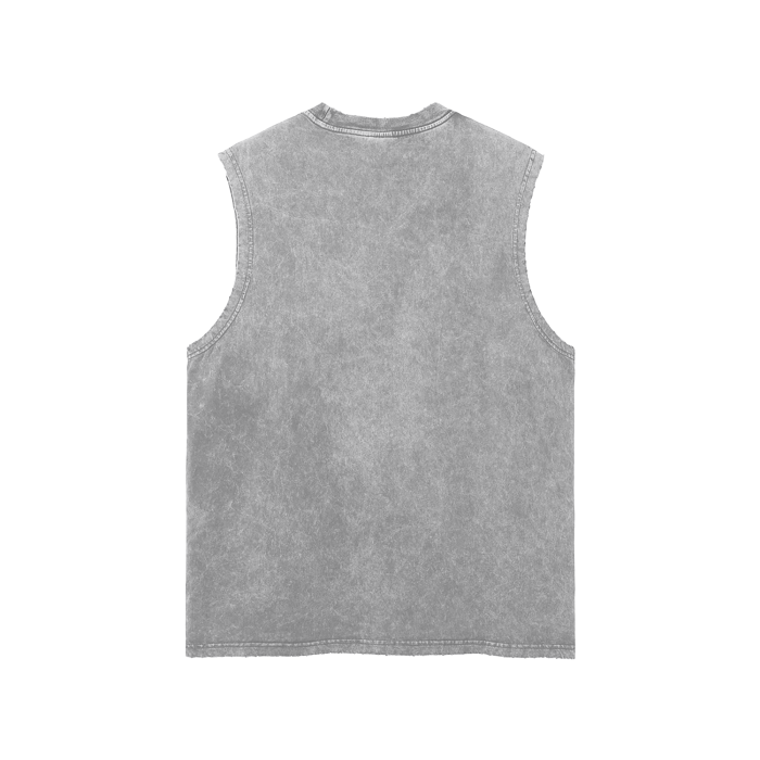 Fuck Everything Unisex Snow Washed Frayed Hem Tank Top