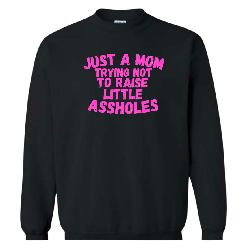 Just a Mom trying not to raise little Assholes Classic Sweater