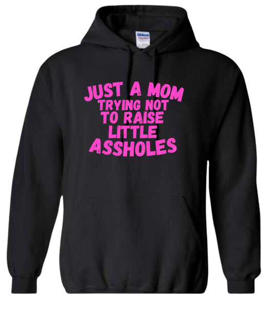 Just a Mom trying not to raise little Assholes Classic Hoodie