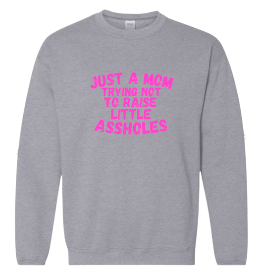 Just a Mom trying not to raise little Assholes Classic Sweater