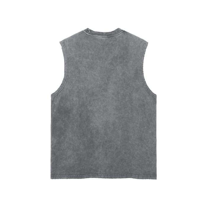 Fuck Everything Unisex Snow Washed Frayed Hem Tank Top
