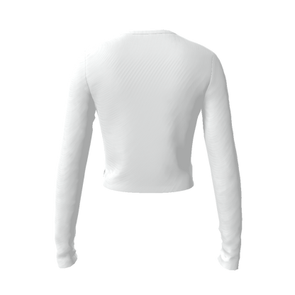 Sweat Pants Hair Tied Women's Crop Top Long Sleeve