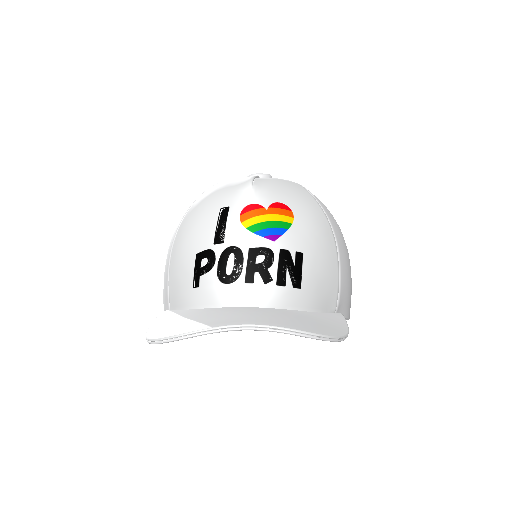 I love Porn (Rainbow Heart) Baseball Cap