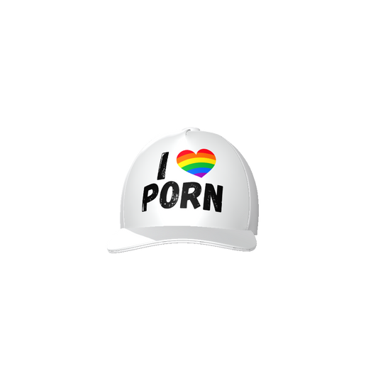 I love Porn (Rainbow Heart) Baseball Cap